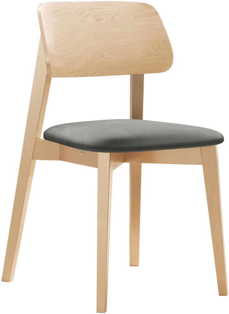 Esszimmerstuhl Taskir, Stuhl aus Buchenholz für Küche, Restaurant (Buche / Magic Velvet 2217) Bild 1