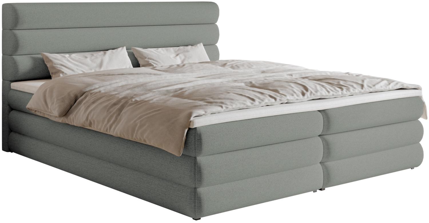 Selsey ALEGRE - Boxspringbett mit Bettkasten, Grau, 160x200 cm Bild 1