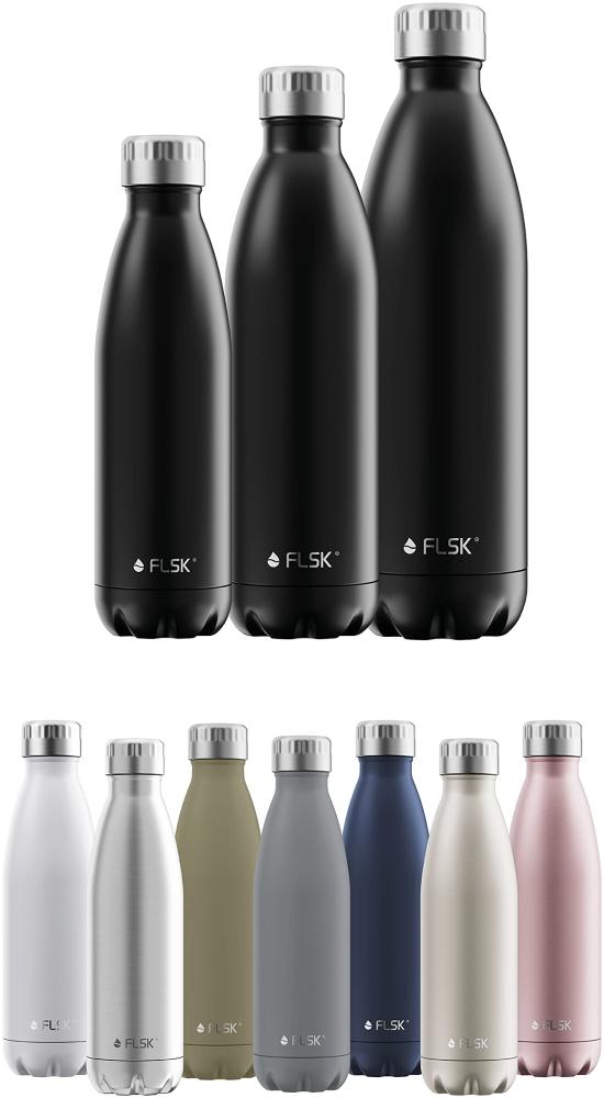 FLSK Das Original New Edition Edelstahl Trinkflasche • Kohlensäure geeignet • Die Isolierflasche hält 18 Stunden heiß und 24 Stunden kalt • ohne BPA und rostfrei Bild 1