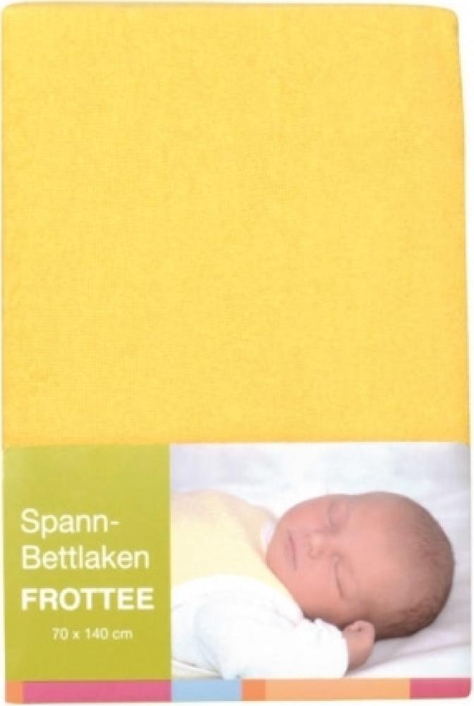 Baby-Plus Spannbettlaken Frottee gelb, 70x140 Bild 1