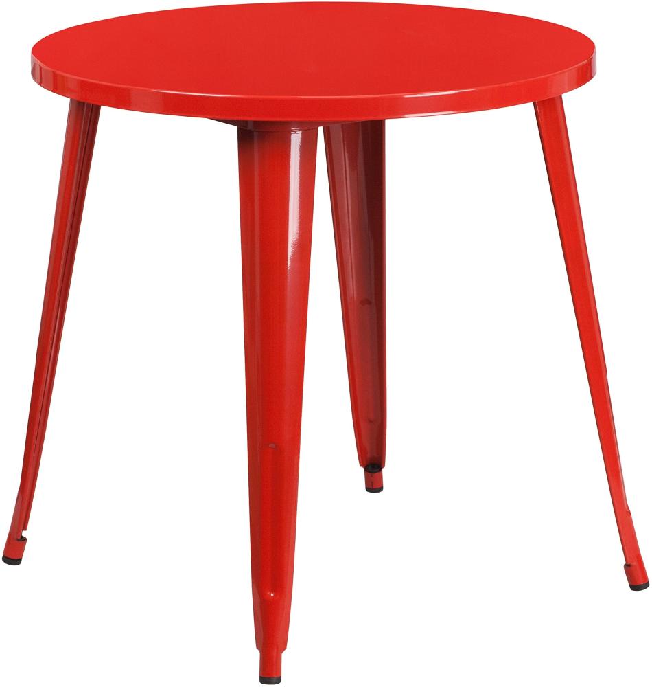 Flash Furniture Jeffrey Tisch für Innen- und Außenbereich, 76,2 cm, rund, Rot Bild 1