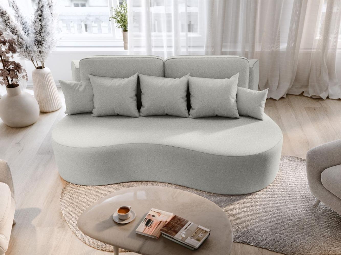 Schlafsofa Designersofa Sofa BIONA in Stoff Doha Hellgrau Bild 1