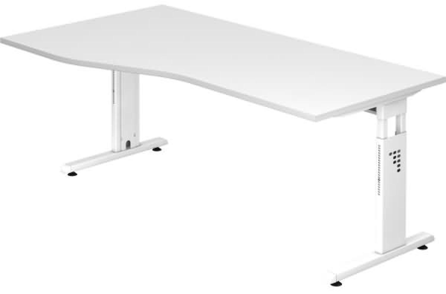 Schreibtisch OS18 C-Fuß 180x100 / 80cm Weiß Gestellfarbe: Weiß Bild 1