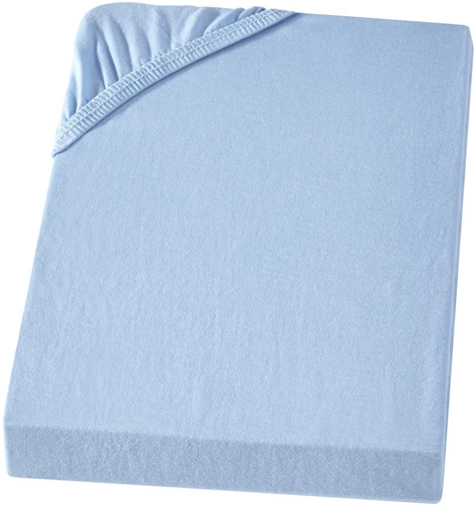 Carpe Sonno Jersey Bettlaken Boxspring / Wasserbett aus 100% Baumwolle , Hellblau, 90-100 x 200 cm Bild 1