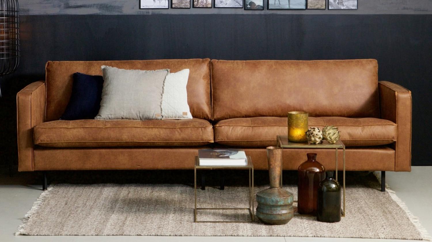 Sofa Rodeo "Classic" 3-Sitzer - Leder Cognac Bild 1