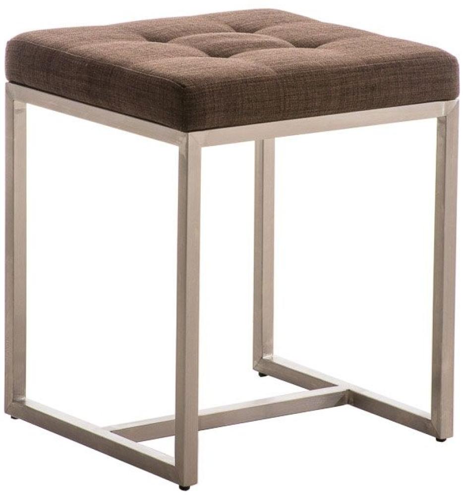 Sitzhocker - BRIT - Schminkhocker Hocker Sessel Stoff Braun 40x40 cm Bild 1