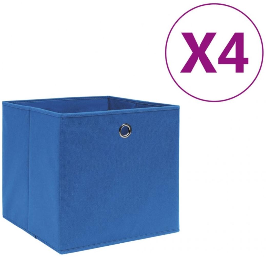 Aufbewahrungsboxen 4 Stk. Vliesstoff 28x28x28 cm Blau Bild 1