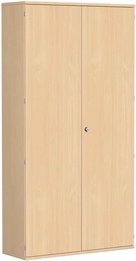 Garderobenschrank mit ausziehbarem Garderobenhalter, 120x42x230cm, Buche Bild 1