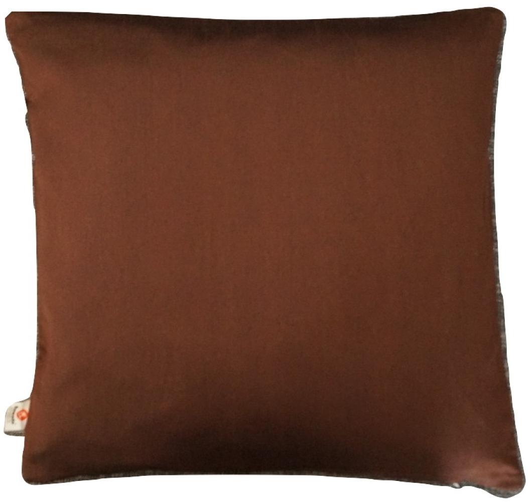 Einfarbig Kissenbezug mit unsichtbarer Reißverschluss in Braun, 100% weiche Dupionseide Kissenhülle für Sofa & Bett Kissen - 40cm x 40cm Bild 1