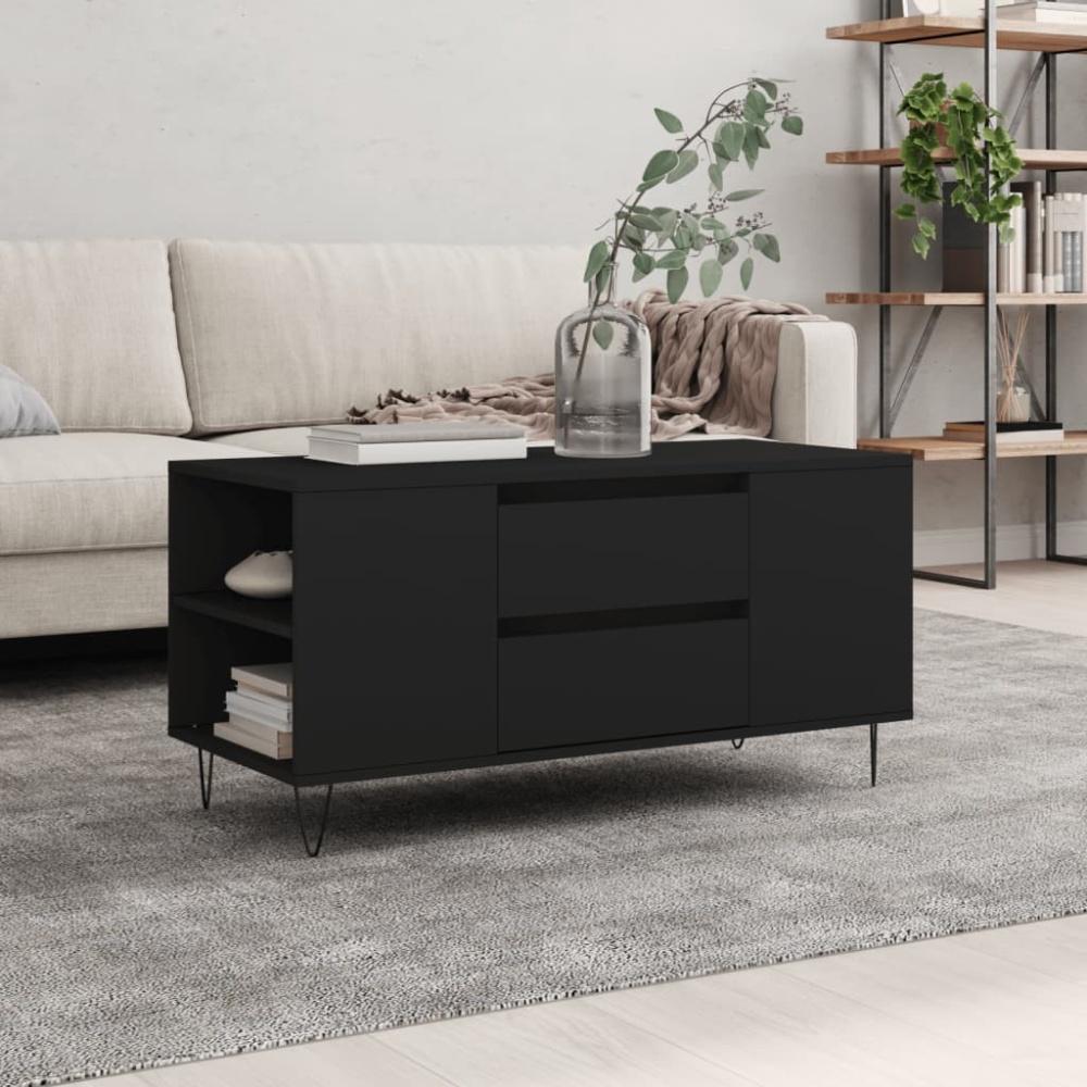 vidaXL Couchtisch Schwarz 102x44,5x50 cm Holzwerkstoff Bild 1