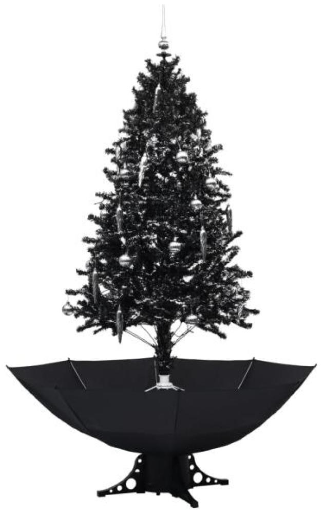 vidaXL Schneiender Weihnachtsbaum mit Schirmfuß Schwarz 190 cm PVC Bild 1