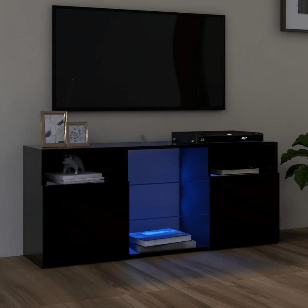 TV-Schrank mit LED-Leuchten Schwarz 120x30x50 cm Bild 1