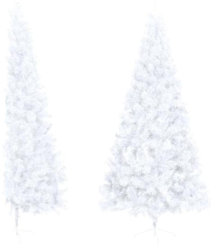 vidaXL Künstlicher Halber Weihnachtsbaum mit Ständer Weiß 210 cm PVC Bild 1