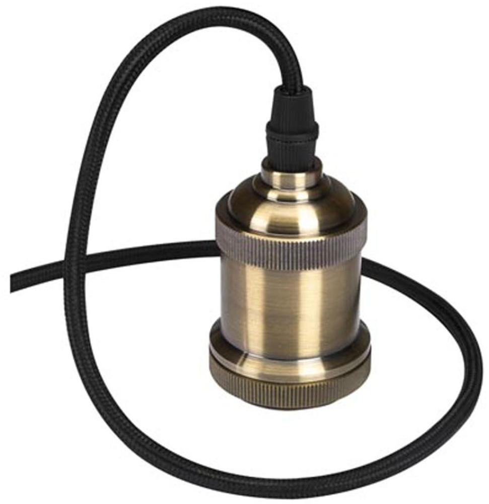 Universal Schnurpendel Retro mit E27 Filament LED, Bronze / Kabel Textil schwarz Bild 1