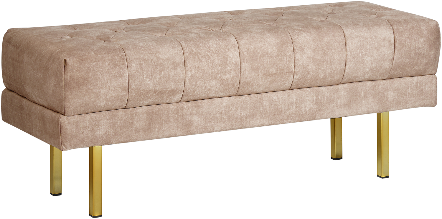 Bettbank Samtstoff taupe gold 117 x 44 cm ROSEVILLE Bild 1