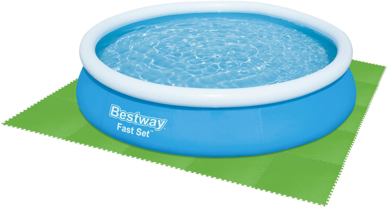 Flowclear™ Pool-Bodenschutzfliesen Set, 9 Stück á 78 x 78 cm, grün Bild 1