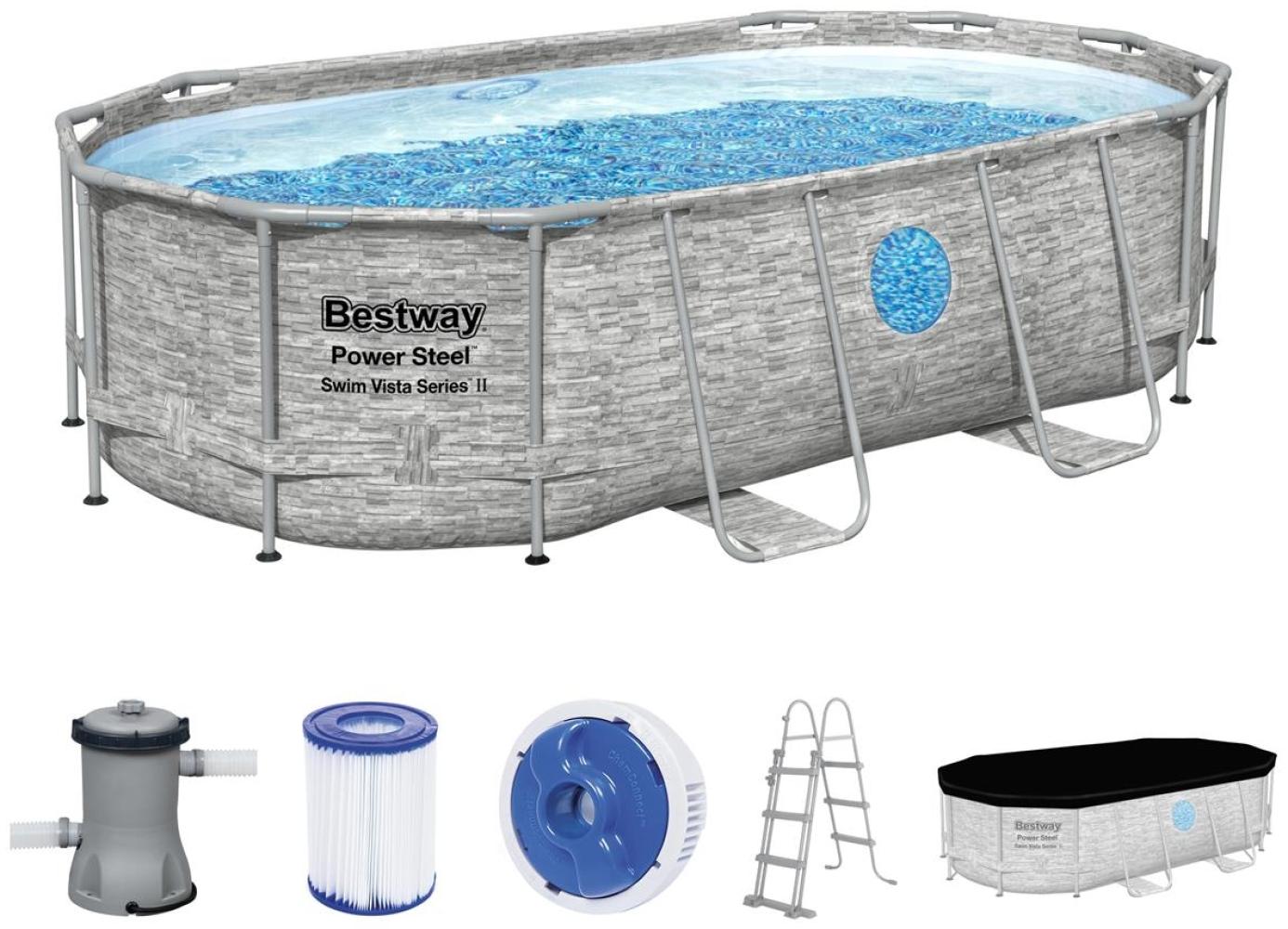 Bestway 'Power Steel Swim Vista Series™ 427 x 250 x 100 cm' Frame Pool Komplettset Bild 1
