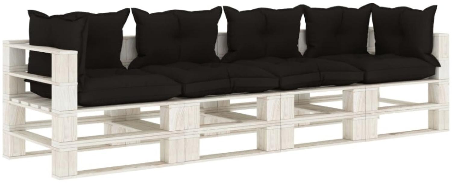 vidaXL Garten-Palettensofa 4-Sitzer mit Kissen in Schwarz Holz Bild 1