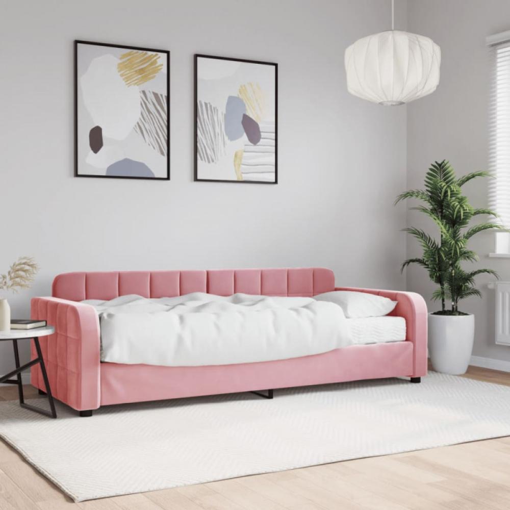 Tagesbett mit Matratze Rosa 80x200 cm Samt Bild 1