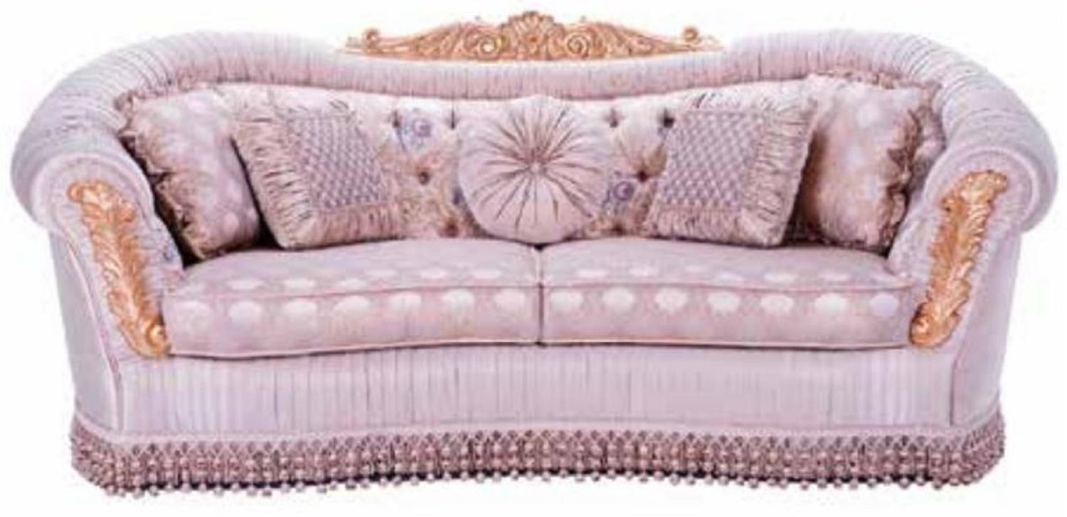 Casa Padrino Luxus Barock Sofa Rosa - Prunkvolles Wohnzimmer Sofa - Barockstil Wohnzimmer Möbel - Luxus Möbel im Barockstil - Barock Einrichtung - Edel & Prunkvoll Bild 1