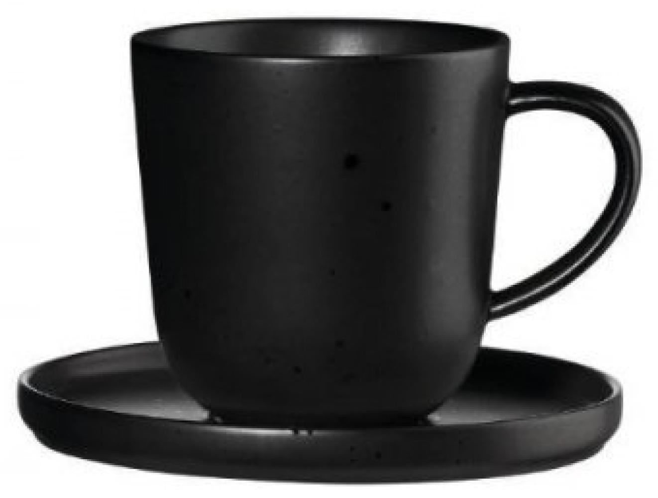 ASA Selection coppa Espressotasse mit Unterer, Espresso Tasse, Kaffeetasse, Untertasse, Porzellan, 80 ml, Kuro / Schwarz, 19011190 Bild 1