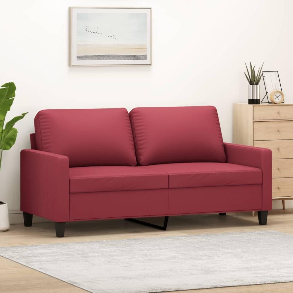 vidaXL 2-Sitzer-Sofa Weinrot 140 cm Kunstleder Bild 1