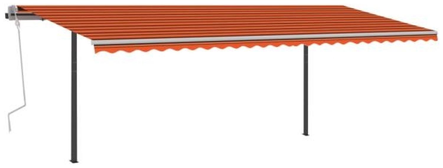 Automatische Markise mit LED & Windsensor 6x3 m Orange & Braun Bild 1
