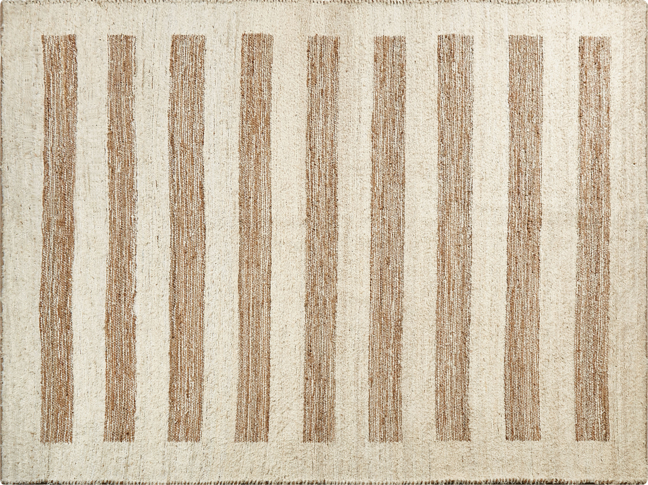 Teppich Baumwolle Jute beige 300 x 400 cm geometrisches Muster Kurzflor ZIARAT Bild 1