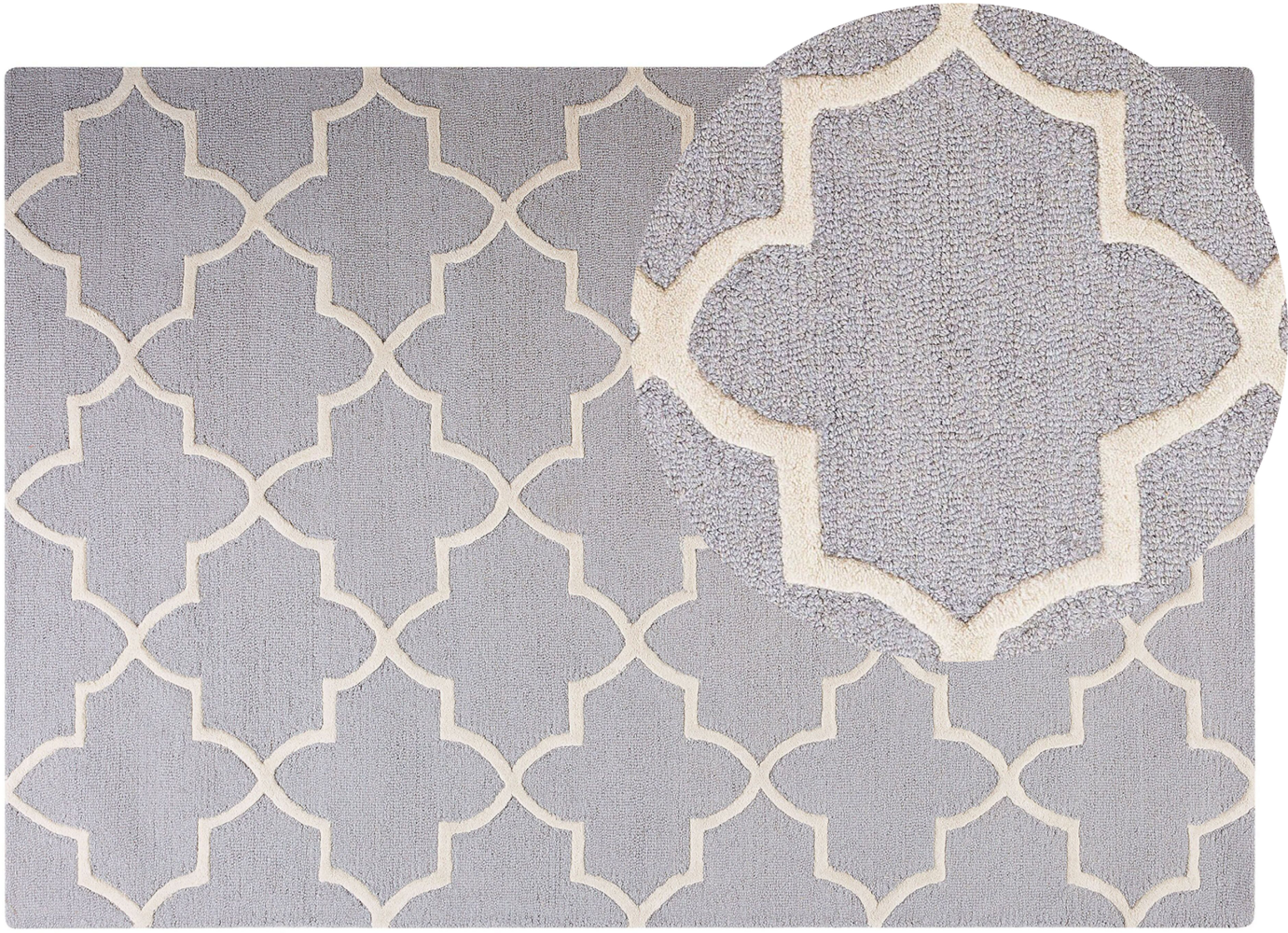 Teppich grau 140 x 200 cm marokkanisches Muster Kurzflor SILVAN Bild 1