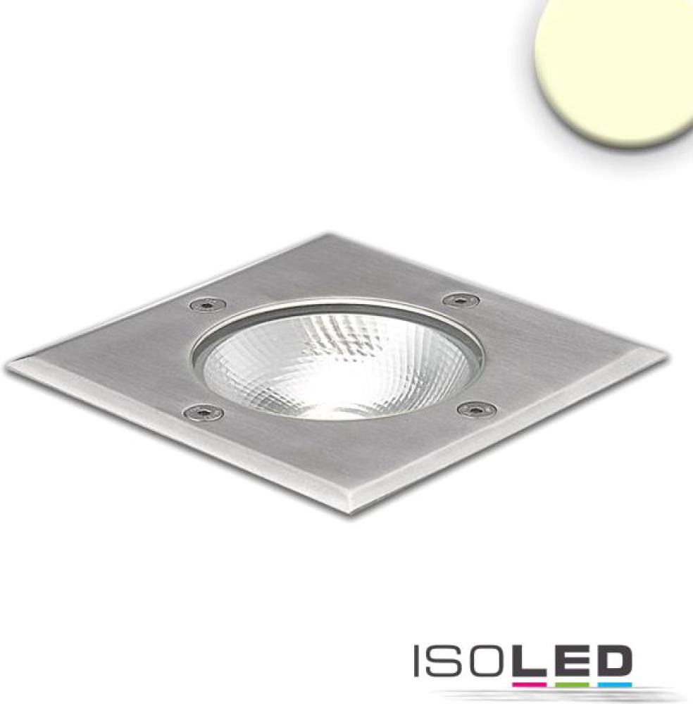 ISOLED LED Bodeneinbaustrahler, quadr. Edelstahl, IP67, 7W COB, 90°, warmweiß Bild 1