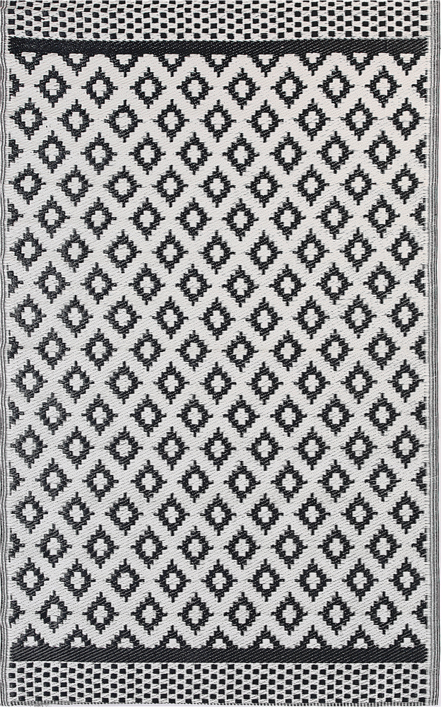 Outdoor Teppich schwarz 120 x 180 cm geometrisches Muster THANE Bild 1