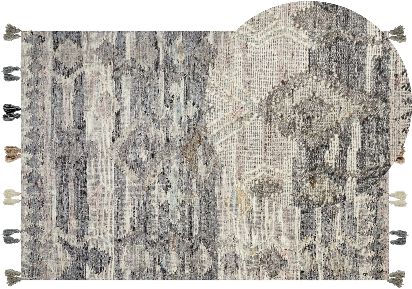 Kelim Teppich Wolle mehrfarbig 160 x 230 cm geometrisches Muster Kurzflor ARATASHEN Bild 1