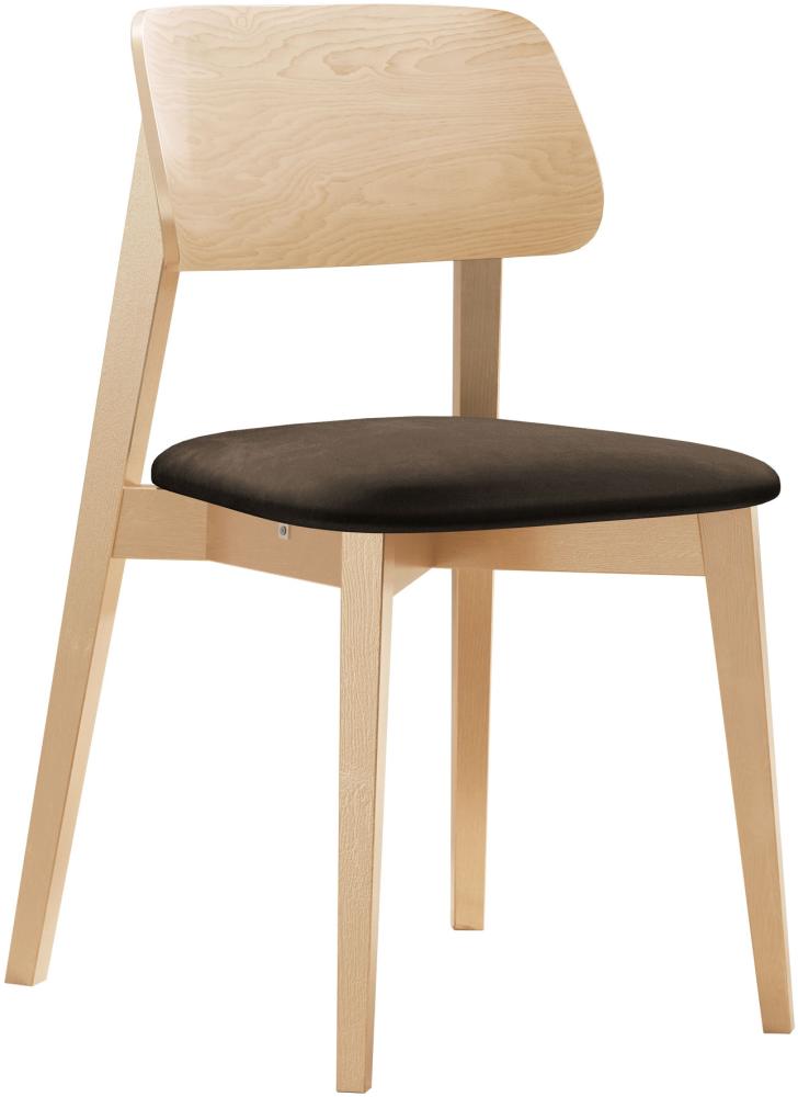 Esszimmerstuhl Taskir, Stuhl aus Buchenholz für Küche, Restaurant (Buche / Magic Velvet 2205) Bild 1