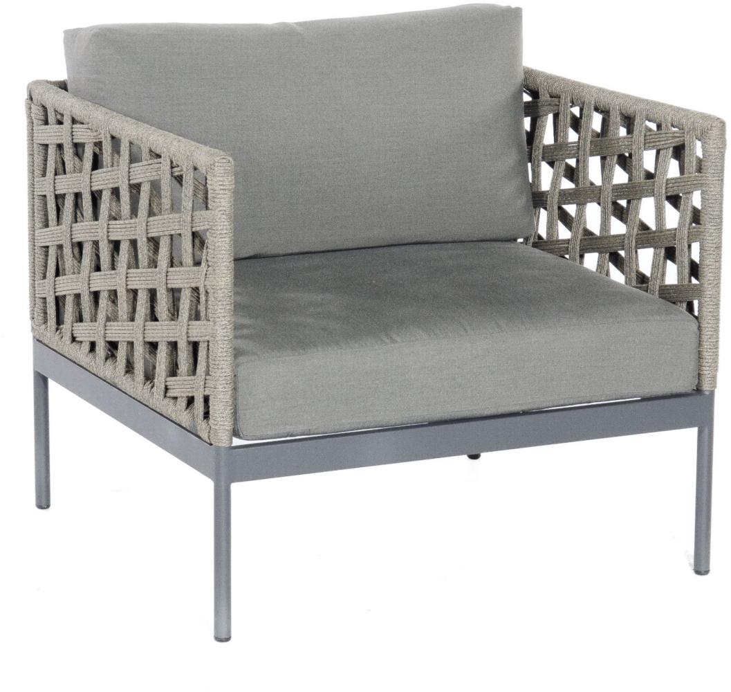 Sonnenpartner Lounge-Sessel Vogue Aluminium mit Polyrope grau Loungesessel Bild 1