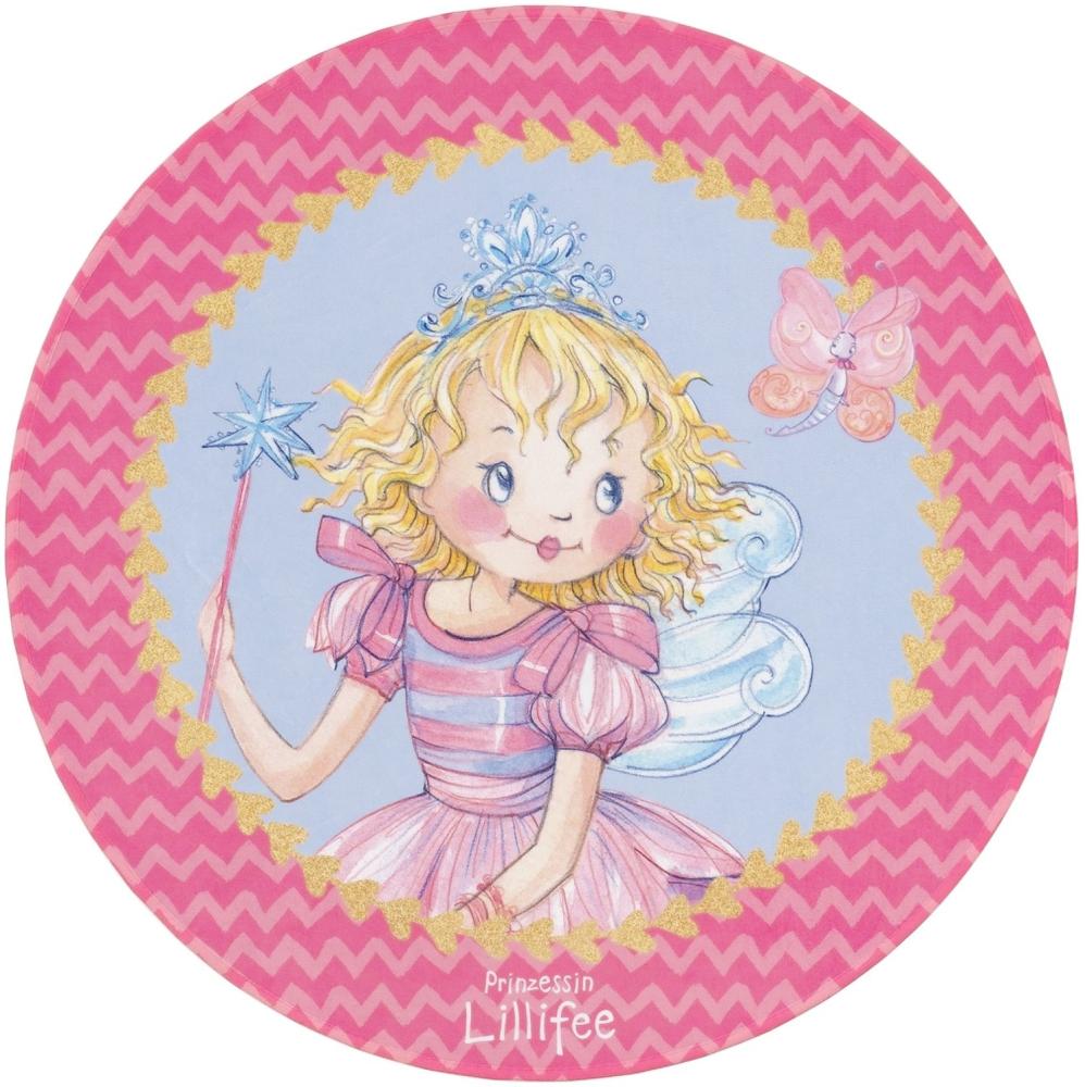 Kinderteppich Rund 100 cm- Die Prinzessin Lillifee, Mädchen- Zimmer, Spielteppich Bild 1
