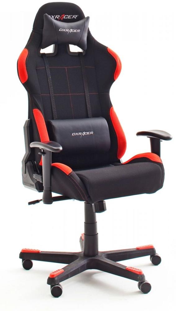 DX-Racer 'RACER 1 FD01-NR' Gaming-Stuhl mit Wippmechanik und inklusive Sitzkissen, schwarz/rot Bild 1