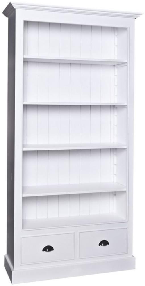 Casa Padrino Landhausstil Bücherschrank Weiß 109 x 39 x H. 210 cm - Wohnzimmermöbel im Landhausstil Bild 1