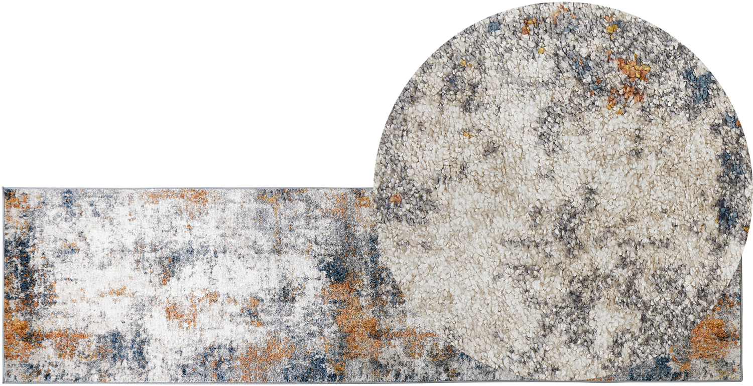 Teppich mehrfarbig 80 x 300 cm abstraktes Muster Kurzflor SHATIN Bild 1