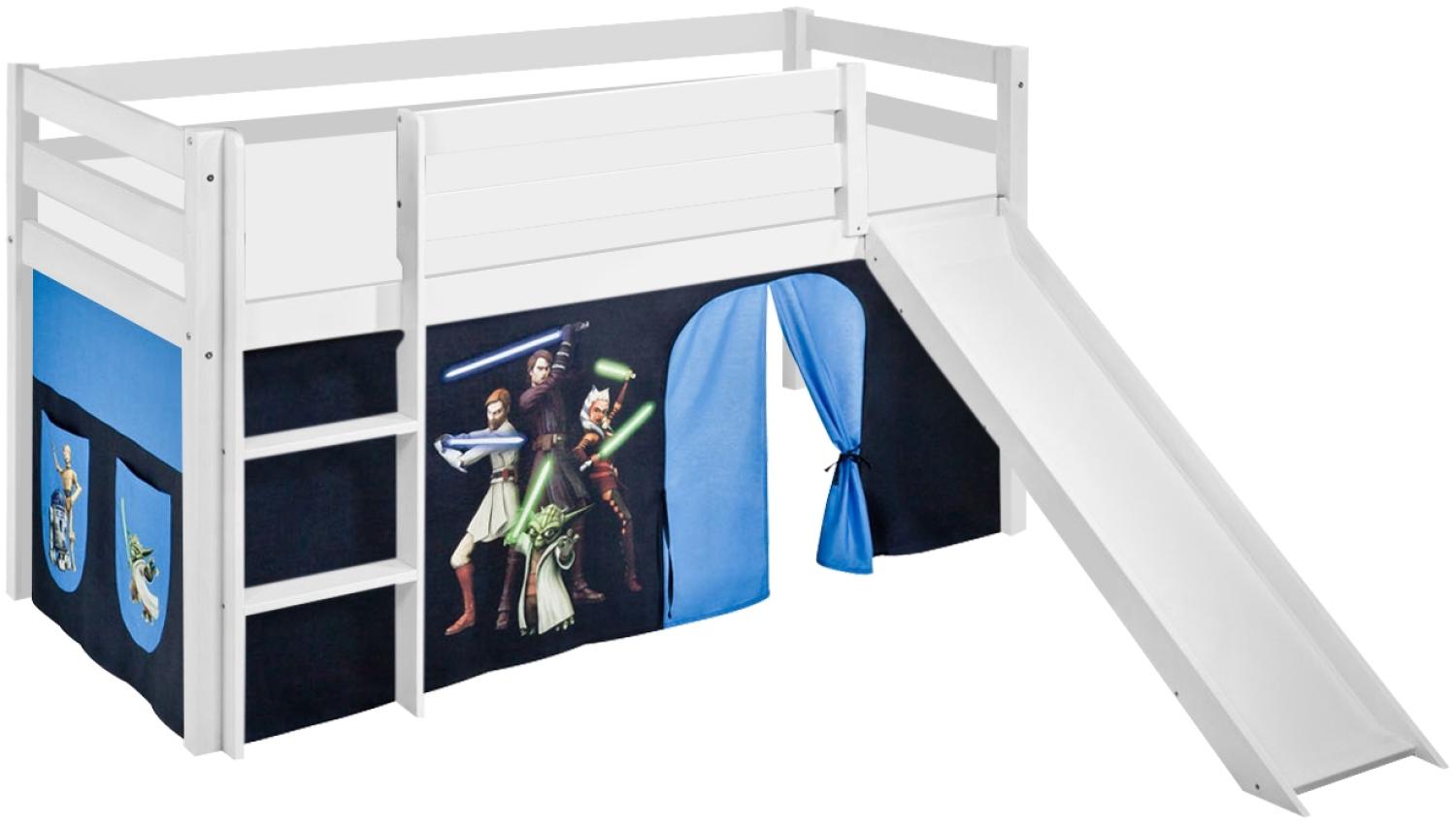 Lilokids 'Jelle' Spielbett 90 x 190 cm, Star Wars the Clone Wars, Kiefer massiv, mit Rutsche und Vorhang Bild 1