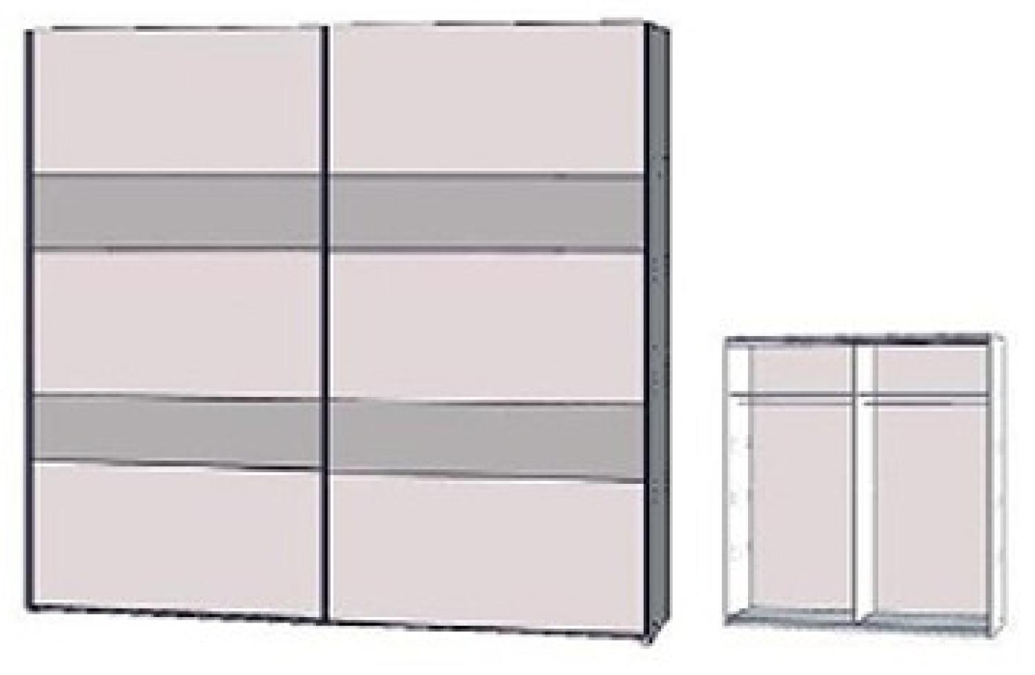 Schwebetürenschrank Schrank mit Passpartoutrahmen sandeiche / wechselbar weiß oder grau 220cm Bild 1