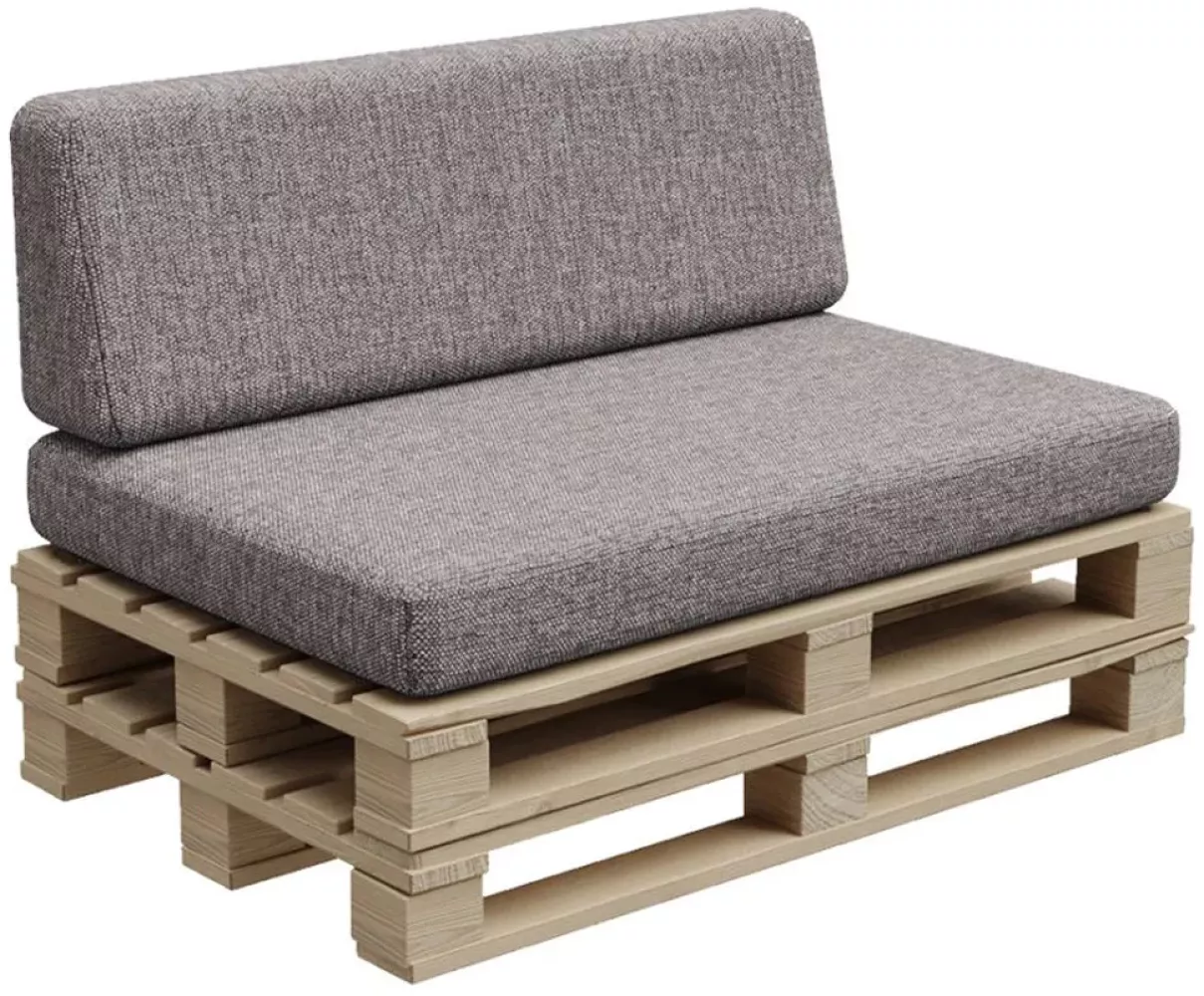 Gutekissen®, Palettenkissen, Palletenpolster, Gartenkissen, Palettenauflagen, Sofa, Kissen, Polster, Auflagen Indoor Outdoor PFBG (Set (120x80 + 120x35), Grau) Bild 1