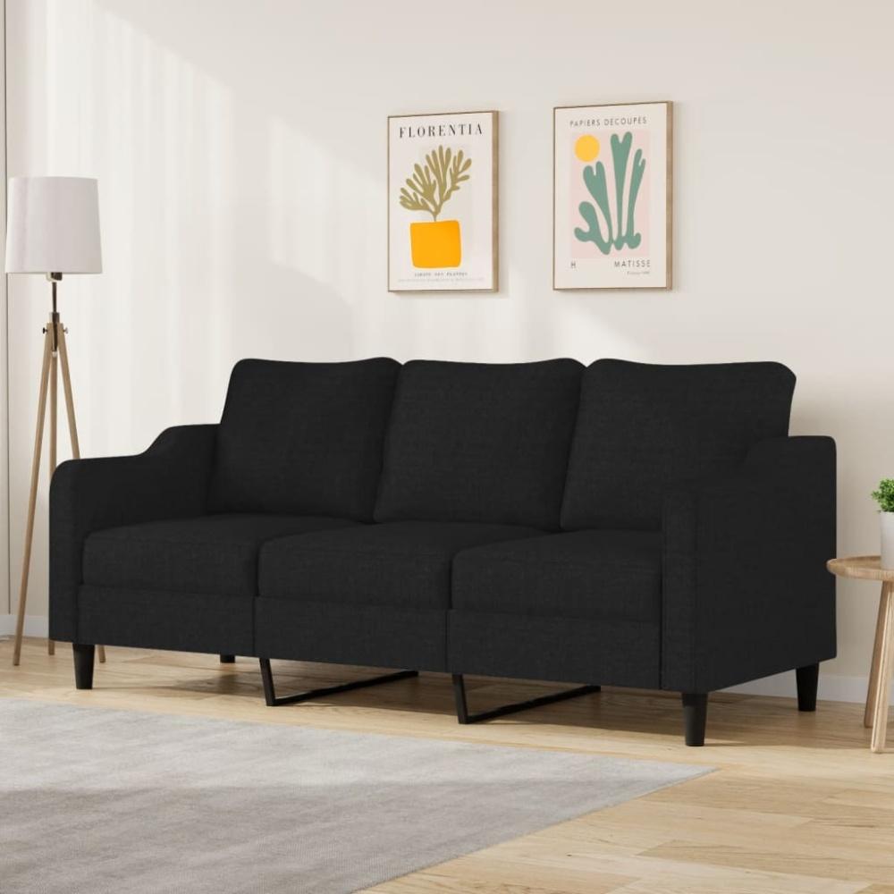 vidaXL 3-Sitzer-Sofa Schwarz 180 cm Stoff Bild 1