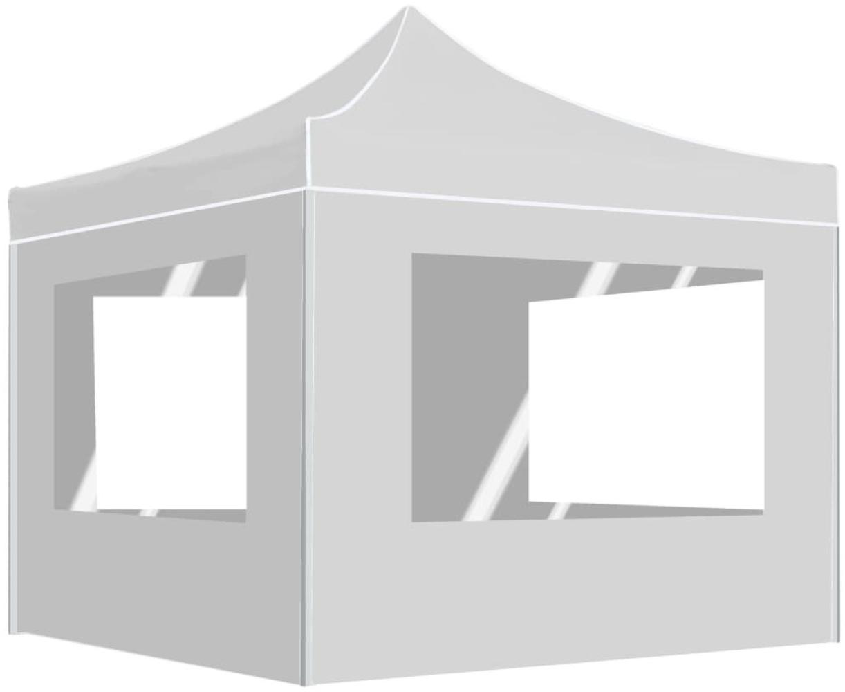 Profi-Partyzelt Faltbar mit Wänden Aluminium 2×2m Weiß Bild 1