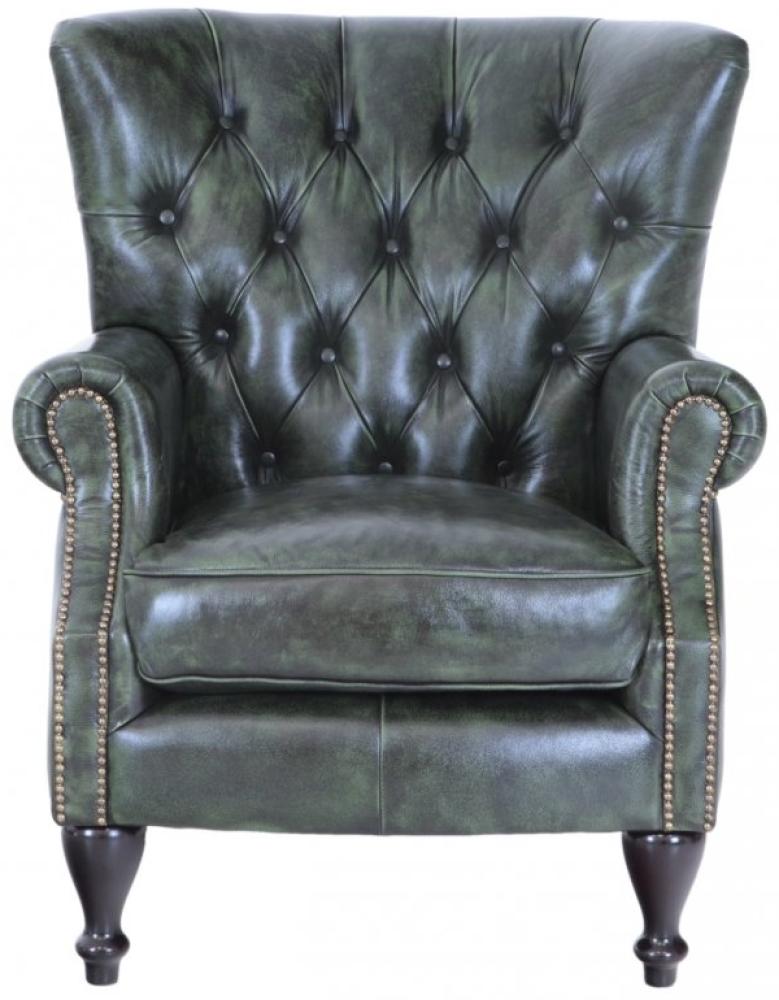 Sessel Buckingham aus echtem Rindsleder Green Bild 1