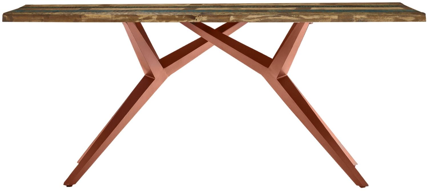TABLES&CO Tisch 180x100 Altholz Bunt Metall Braun Bild 1