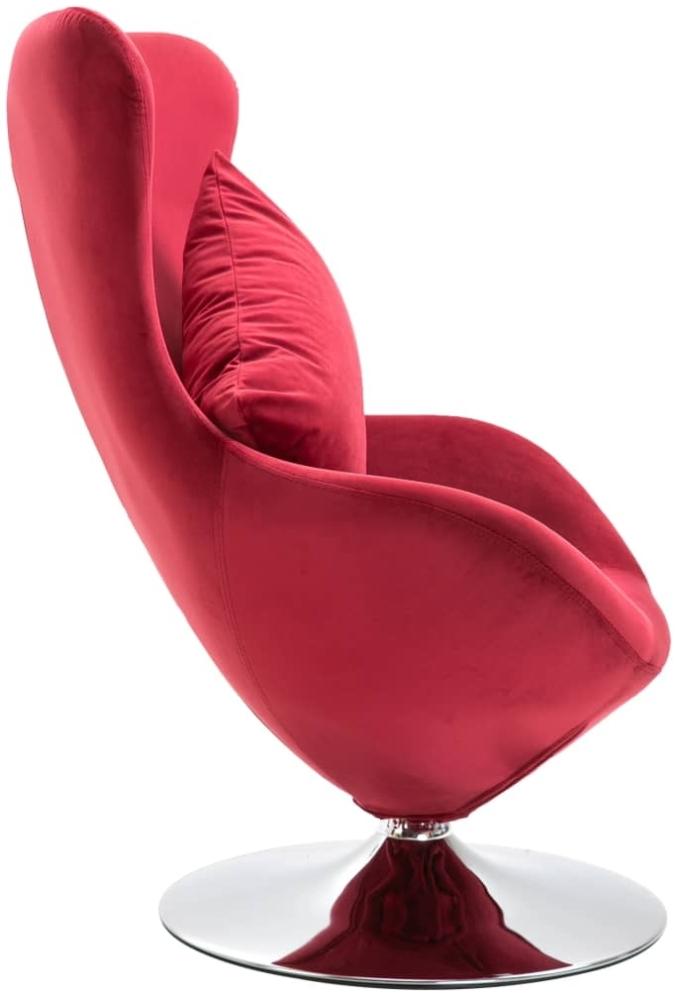 vidaXL Sessel in Ei-Form mit Kissen Samt Rot Bild 1