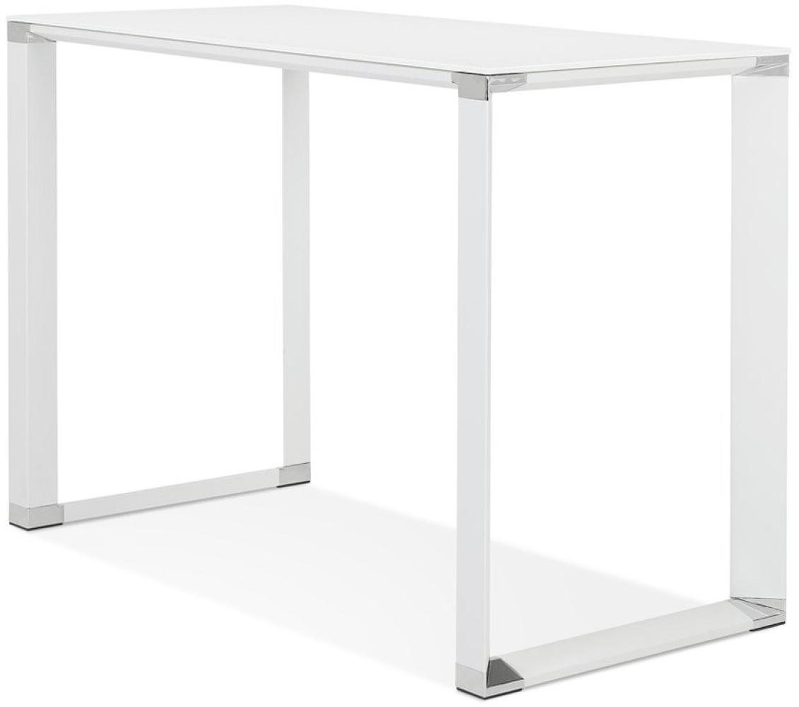 Kokoon Design Schreibtisch Warner Glas Metall Weiß 140x101x7 Weiß - Weiß - 140 x 100 x 70 cm Bild 1