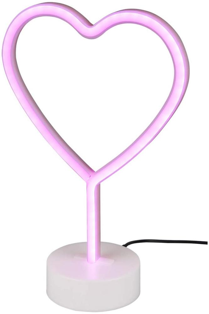 Deko LED Tischleuchte HEART Batterie- oder USB betrieben, Höhe 30cm Bild 1