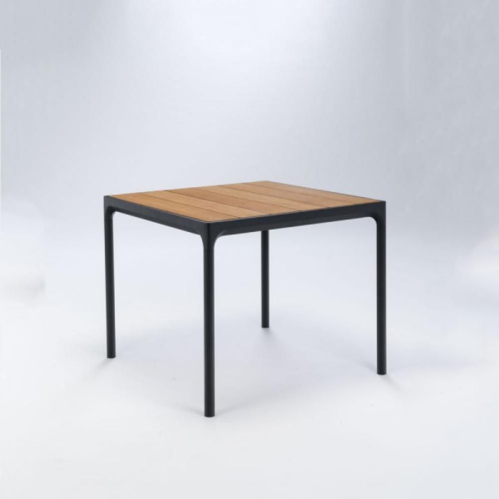 Outdoor Esstisch Four - schwarzes Tischbein 90 cm Bild 1