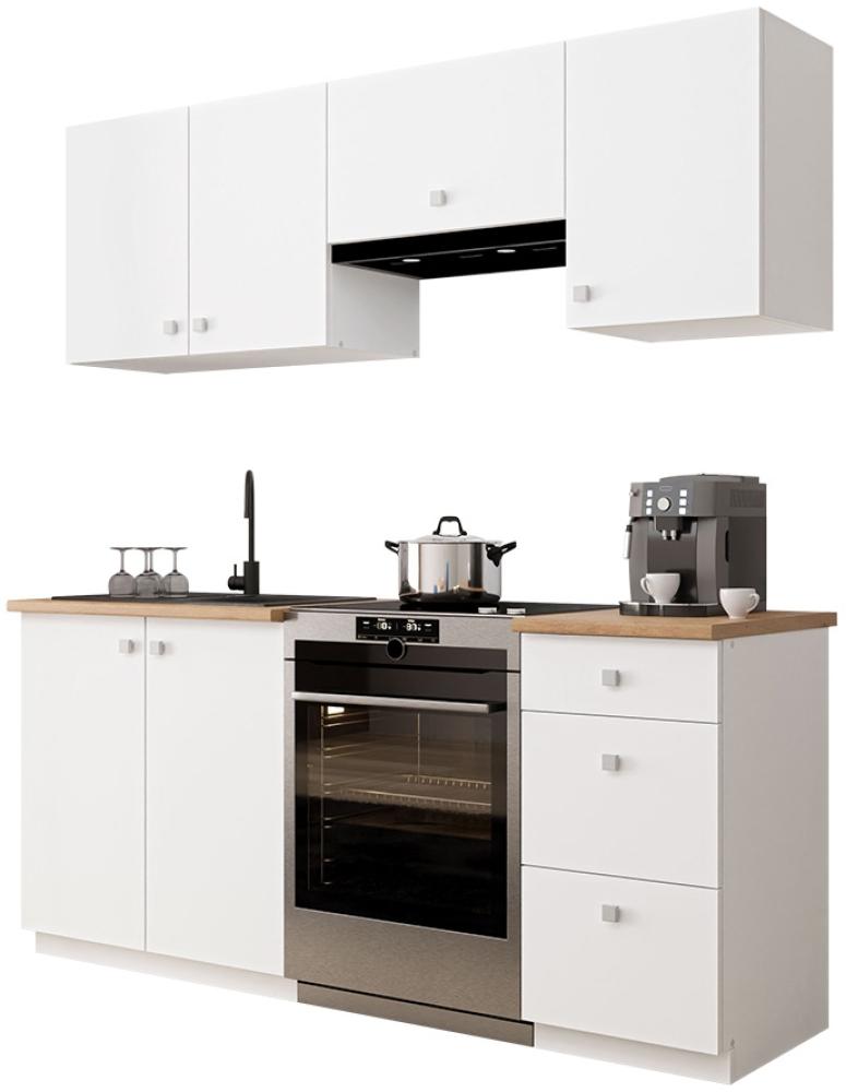 Küchenzeile Brinka 180 I (Farbe: Weiß/Weiß + Artisan Eiche, ohne Beleuchtung) Bild 1